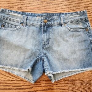 Michael Kors Denim Jean Blue Women's Size 4 Shorts Frayed Hem Cut Offs